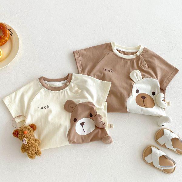 大頭熊熊撞色連身衣 