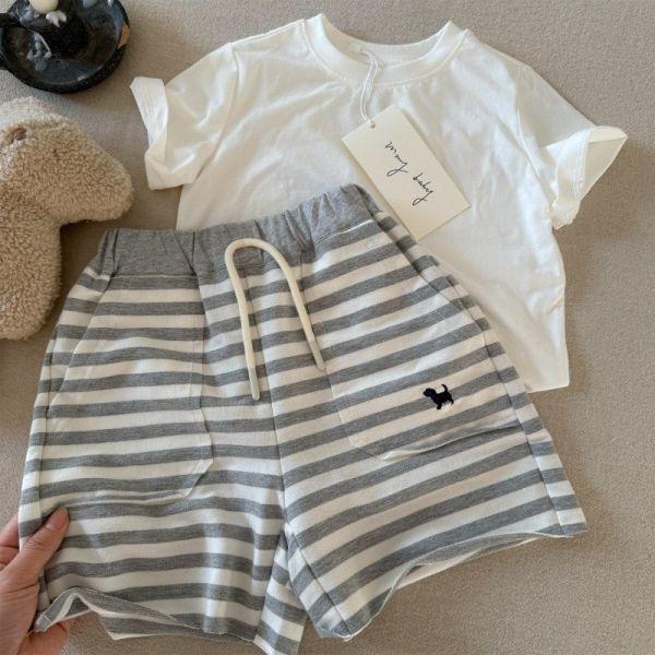 狗狗刺繡綁帶休閒短褲 