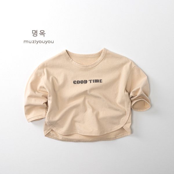 簡約小字母圓領百搭長tee 