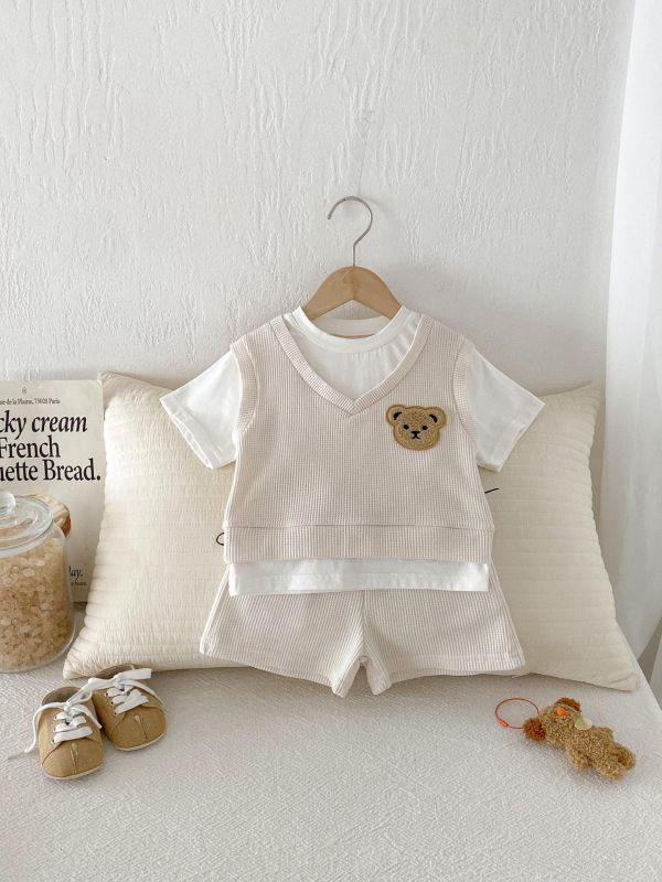 呆呆熊假兩件休閒套裝 