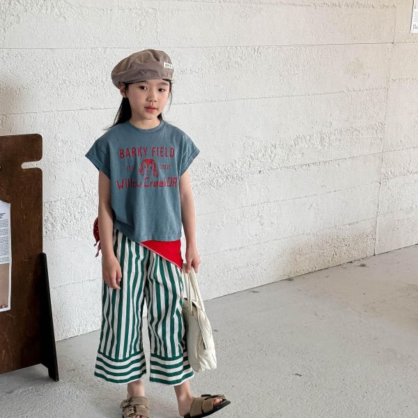 韓系字母狗狗無袖上衣 