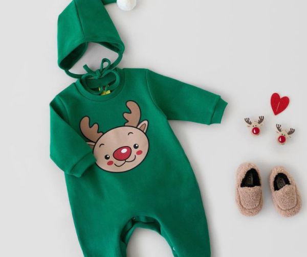 聖誕款！可愛圖案連身衣｜附帽 