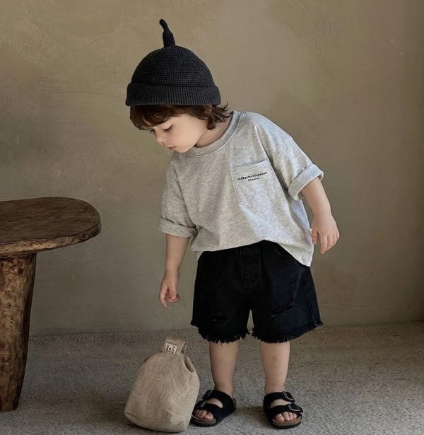 灰色寬鬆日式街頭套裝 