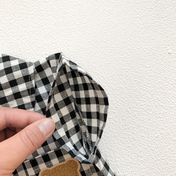 呆呆熊格子襯衫包屁 