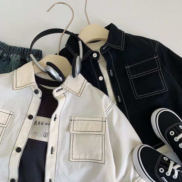 小大人感明顯工裝襯衫 