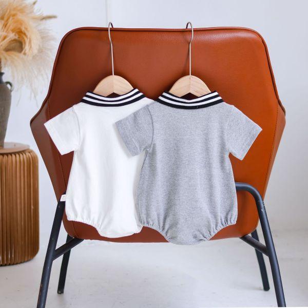 短袖POLO領刺袖包屁 