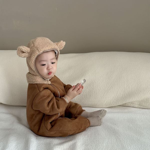 時尚斜拉鏈！加厚外出服｜附帽 