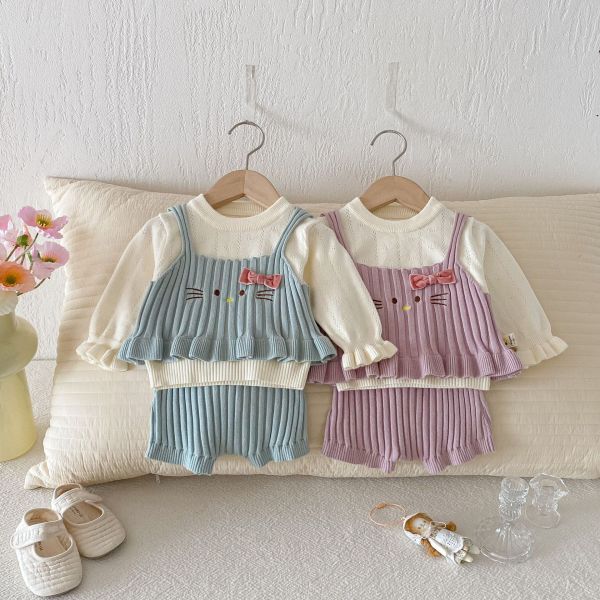 喵喵蝴蝶針織三件組 