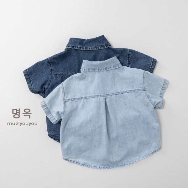 帥哥一枚短袖牛仔襯衫 