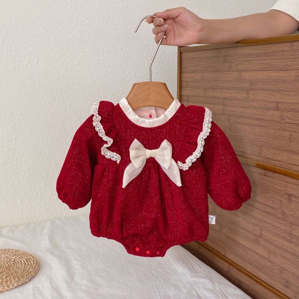 小公主喜氣蕾絲澎袖包屁 