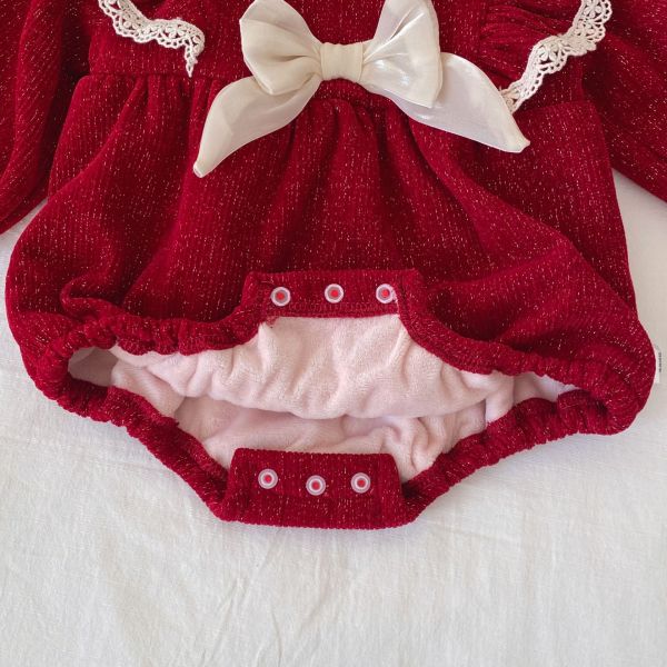 小公主喜氣蕾絲澎袖包屁 