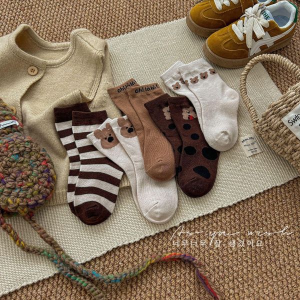 Oh lala 小熊襪襪組｜五入 