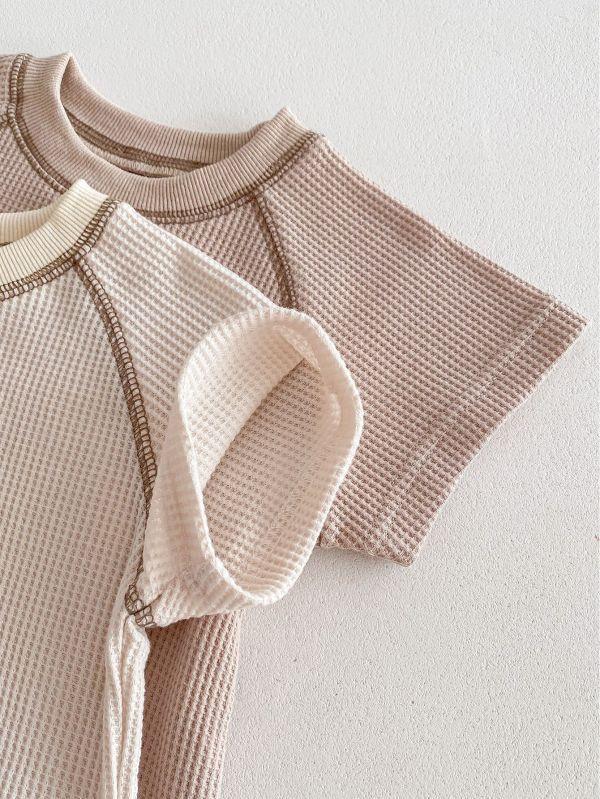 滾邊款！短袖明線休閒套裝 