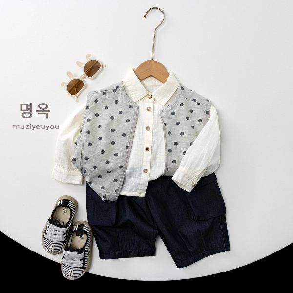 大地色下擺扣休閒襯衫 