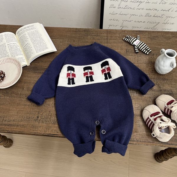 英倫小衛兵針織連身衣 