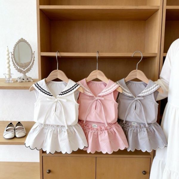 水手感女寶褲裙套裝 