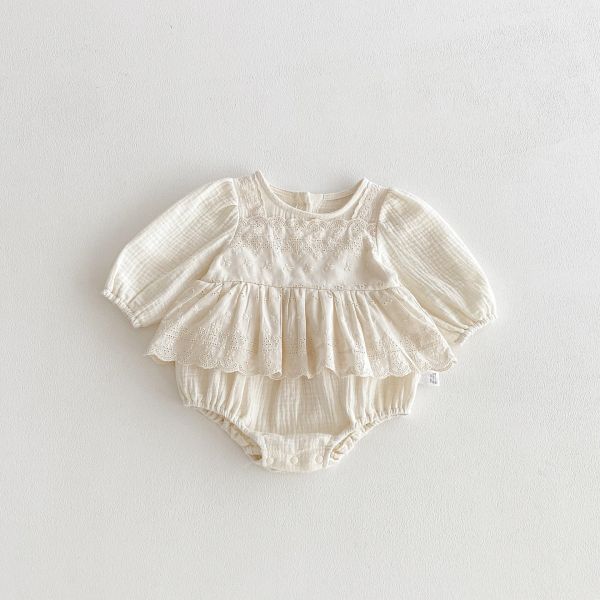 滿月甜美拼接蕾絲包屁 