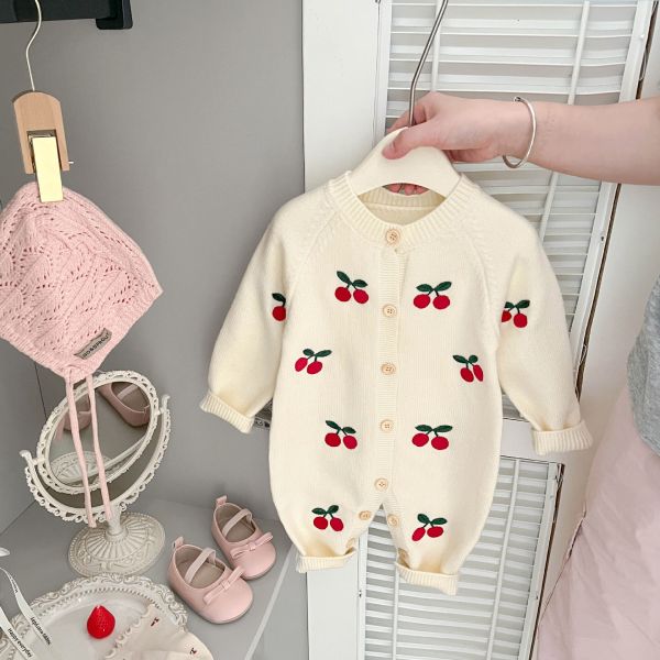 小櫻桃寶寶排扣連身衣 