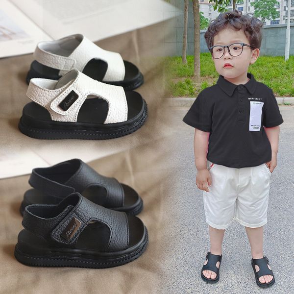 小紳士黑白有型涼鞋 