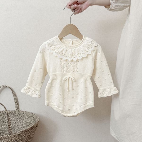 溫柔小公主蕾絲針織包屁 