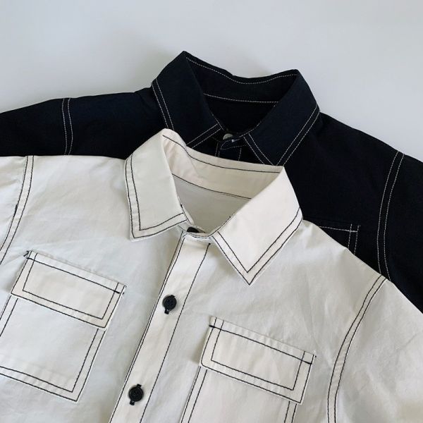 小大人感明顯工裝襯衫 