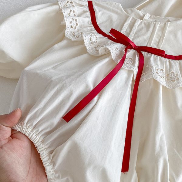 溫柔感紅結蕾絲姐妹裝 