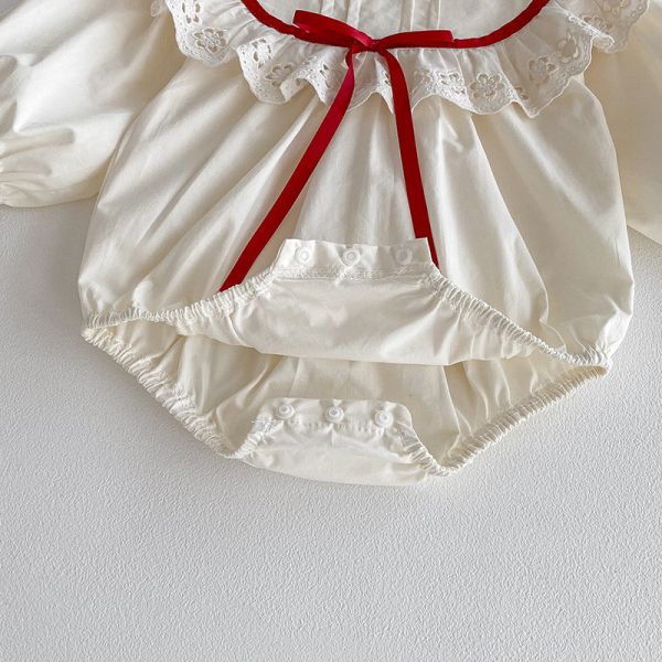 溫柔感紅結蕾絲姐妹裝 