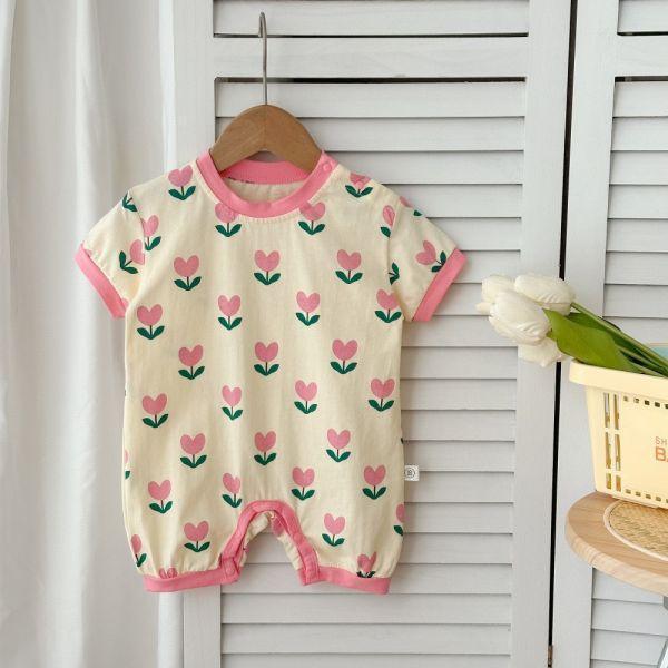 粉嫩花苞朵朵連身衣 