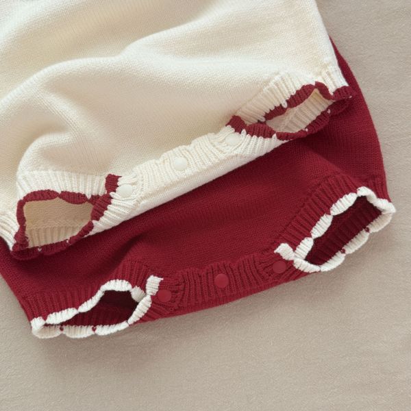 田園系大草莓針織上衣 