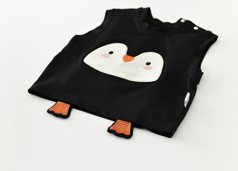 黑色企鵝條紋短褲套裝 