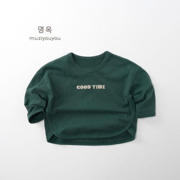 簡約小字母圓領百搭長tee 