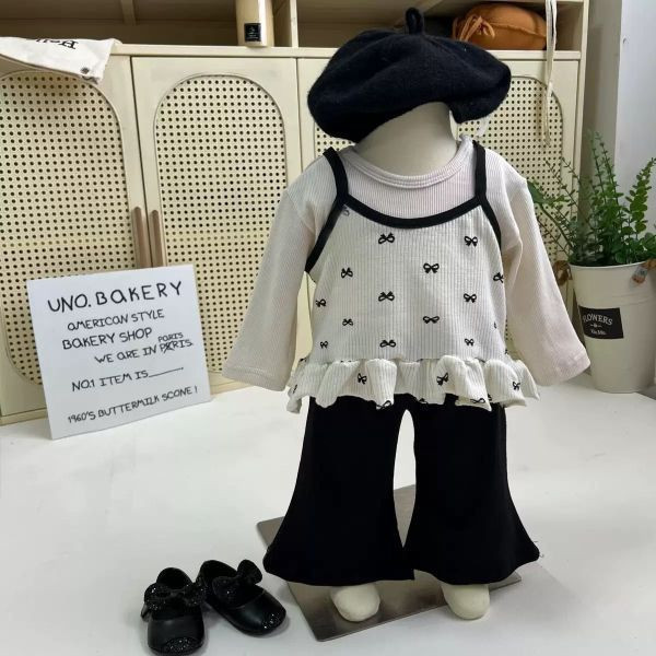 【現貨】小香風蝴蝶荷葉褲套裝 