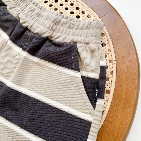 咖色系寬條紋套裝 