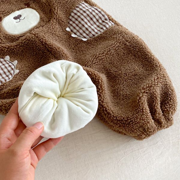 森林好朋友羊羔絨吊帶褲 