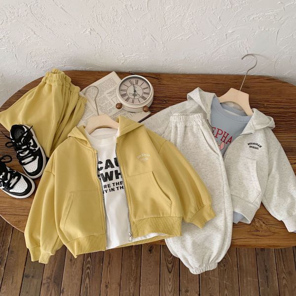 奶油日常連帽外套套裝 