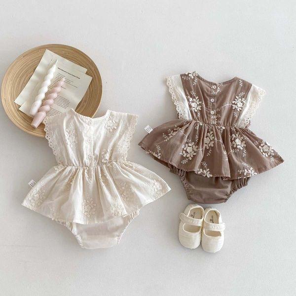 美美繡花無袖包屁裙 