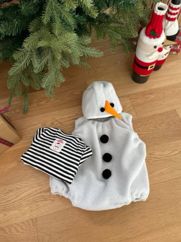條紋聖誕雪人寶寶造型組 