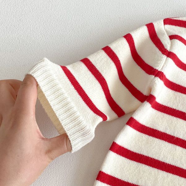 小熊航海條紋針織連身衣 