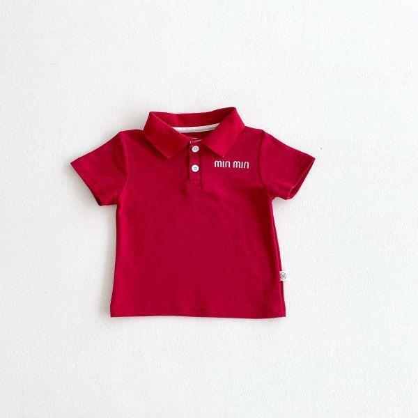 MIN刺繡POLO短上衣 