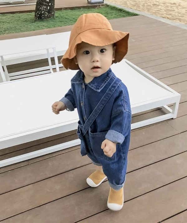一看就想入手！雙口袋牛仔連身外出服 