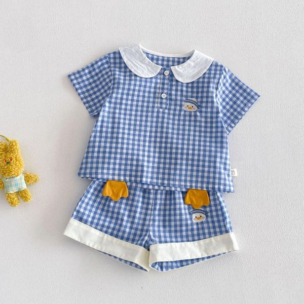 可愛鴨手水手領短袖套裝 