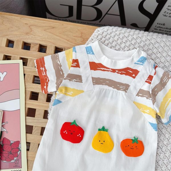 我愛吃水果假兩件連身衣 