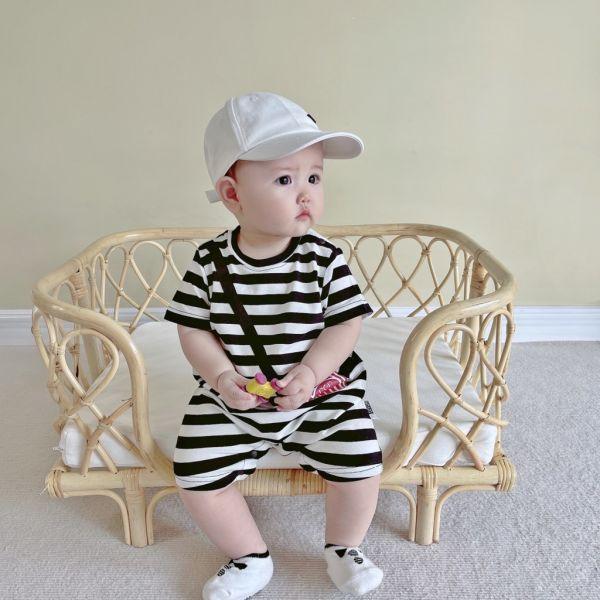 好逗趣爆米花條紋爬服 