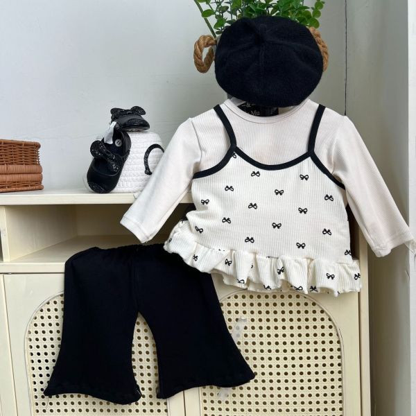 【現貨】小香風蝴蝶荷葉褲套裝 