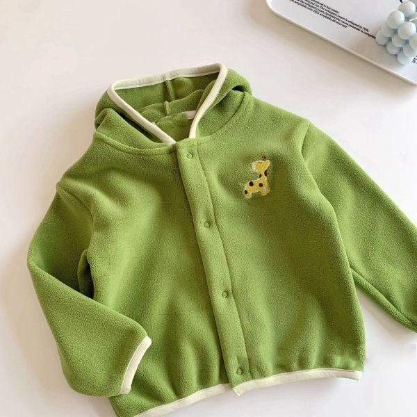刺繡動物園奧利絨連帽外套 