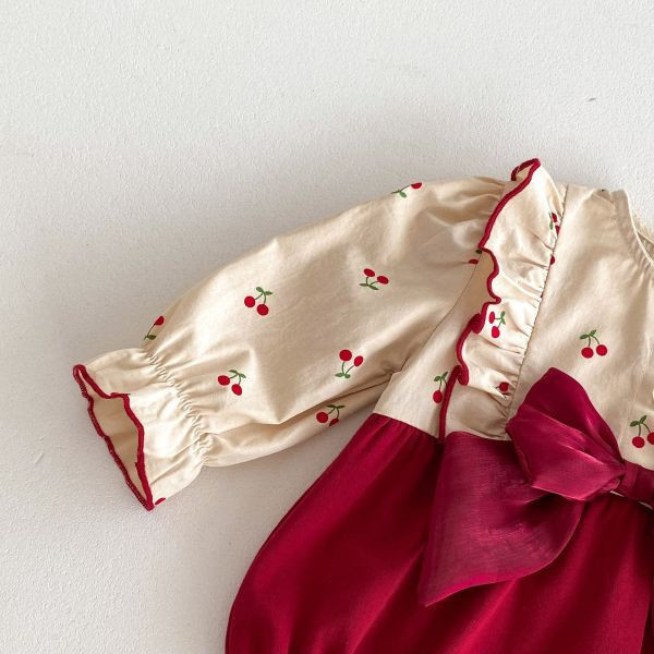 賀年周歲櫻桃飛袖包屁 