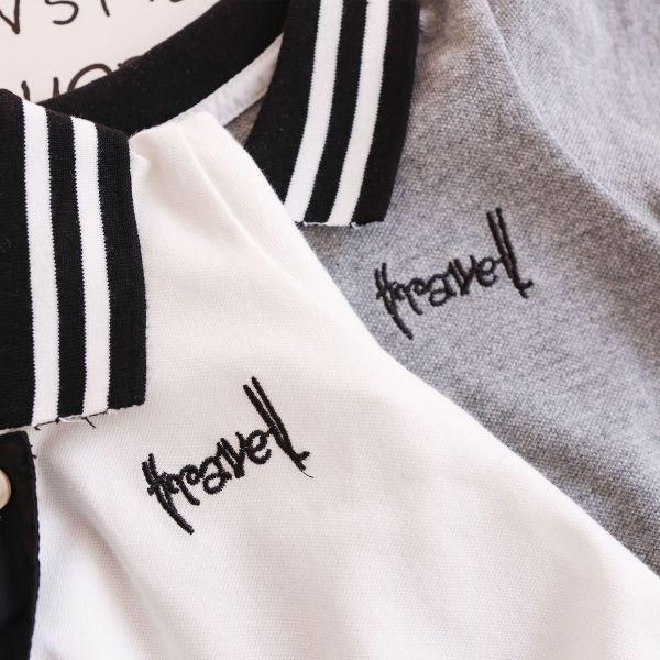 短袖POLO領刺袖包屁 