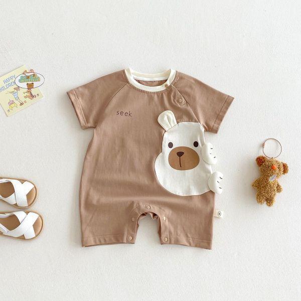 大頭熊熊撞色連身衣 