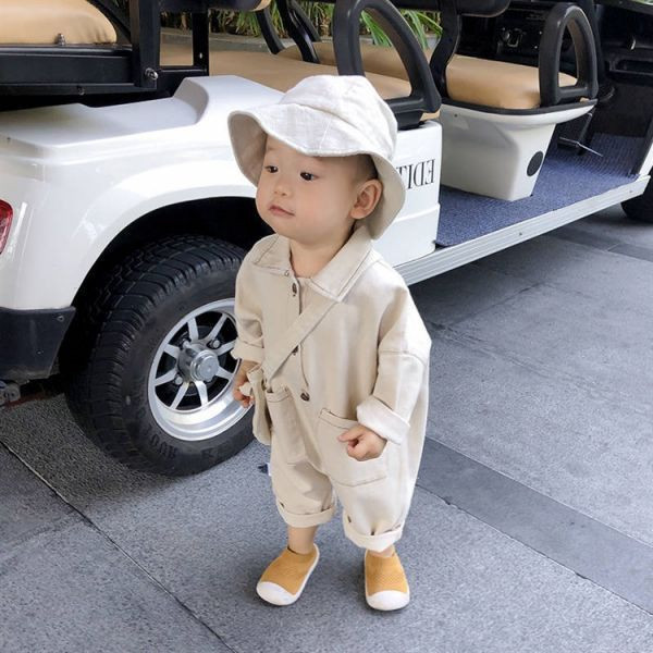 一看就想入手！雙口袋牛仔連身外出服 