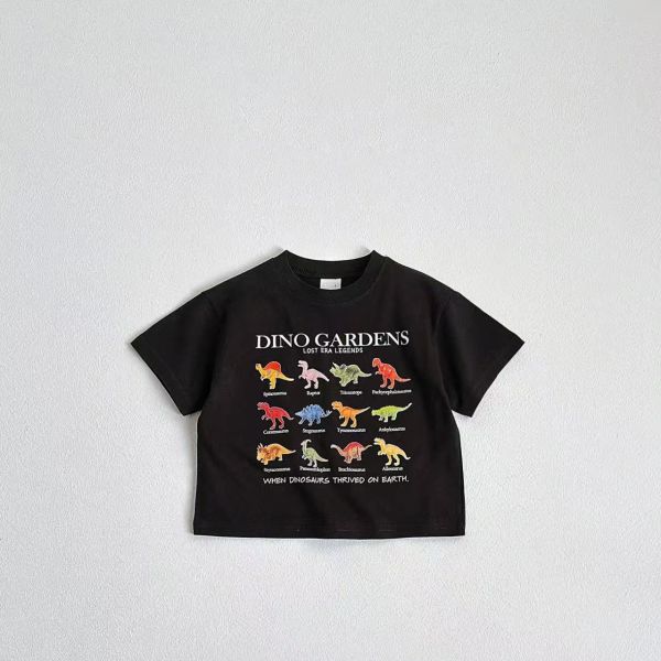多彩恐龍黑白短tee 